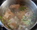 chicken soup - add the chicken and water
