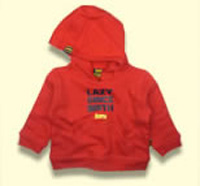Lazy Baby red hoodie