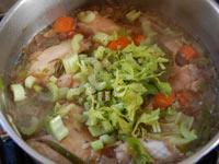homemade chicken soup recipe - add the veg