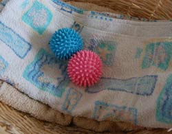 drier balls and towel