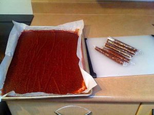 fruit leather in tray