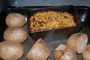 nut roast with jacket potatoes