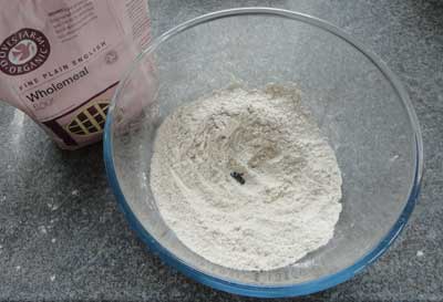 pancake making - the flour