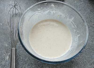 pancake making - mix to cream consistency