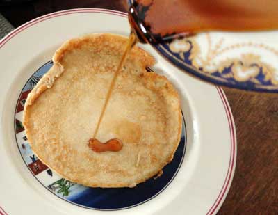 pancake making - serve with maple syrup