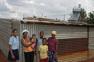 solar thermal heating on a roof in Africa