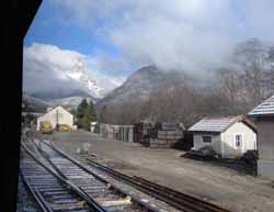 Alpine view from train near Grenoble