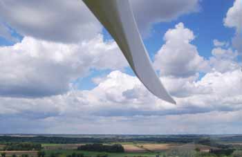 wind turbine blade from behind blade