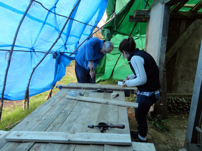 community work making a door