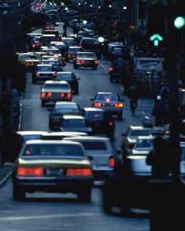 hybrid car advantages - traffic jams cause pollution