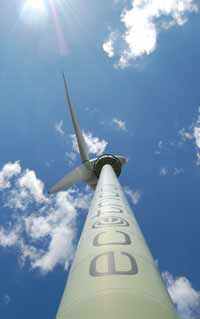 wind turbine from below